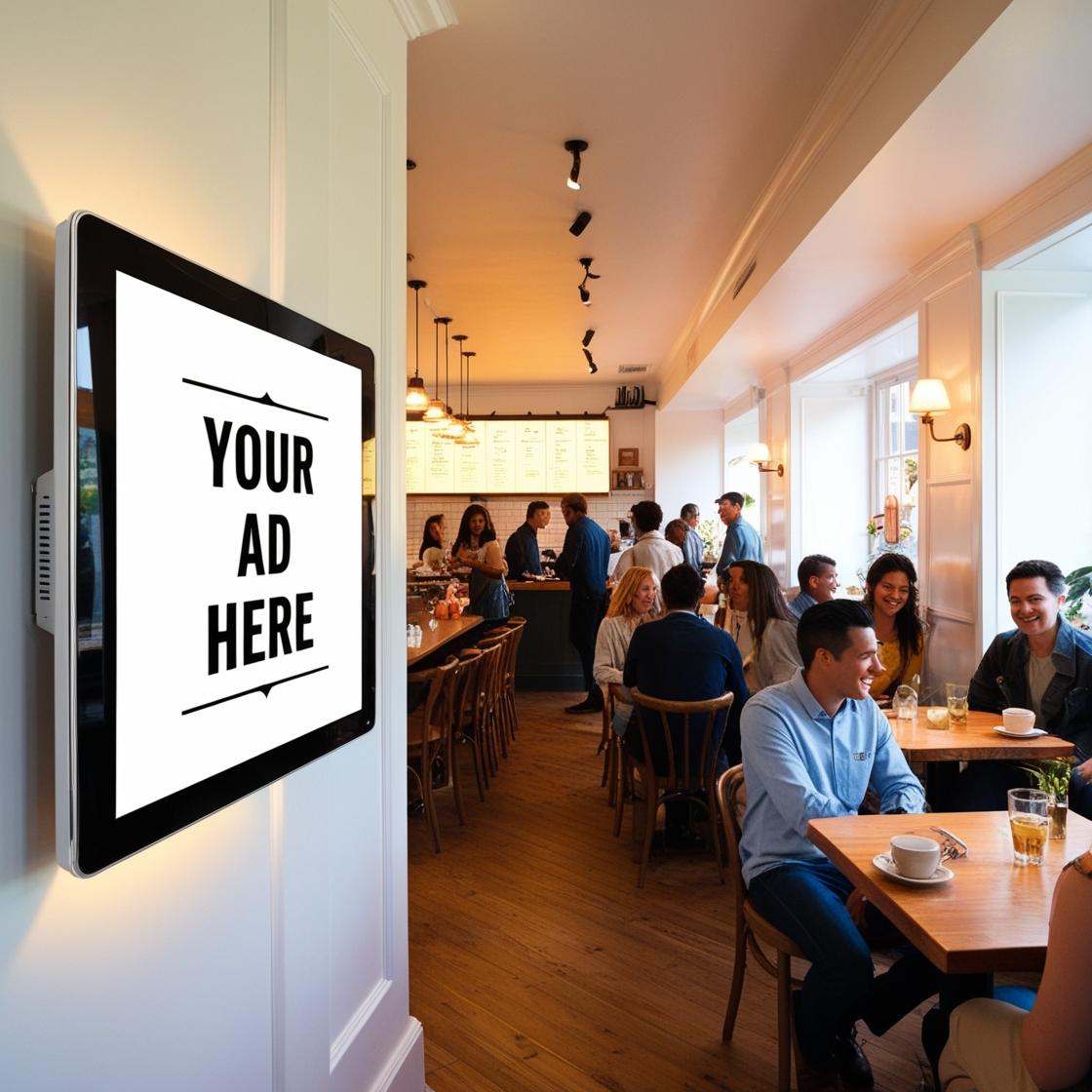 Indoor advertising screen in venue
